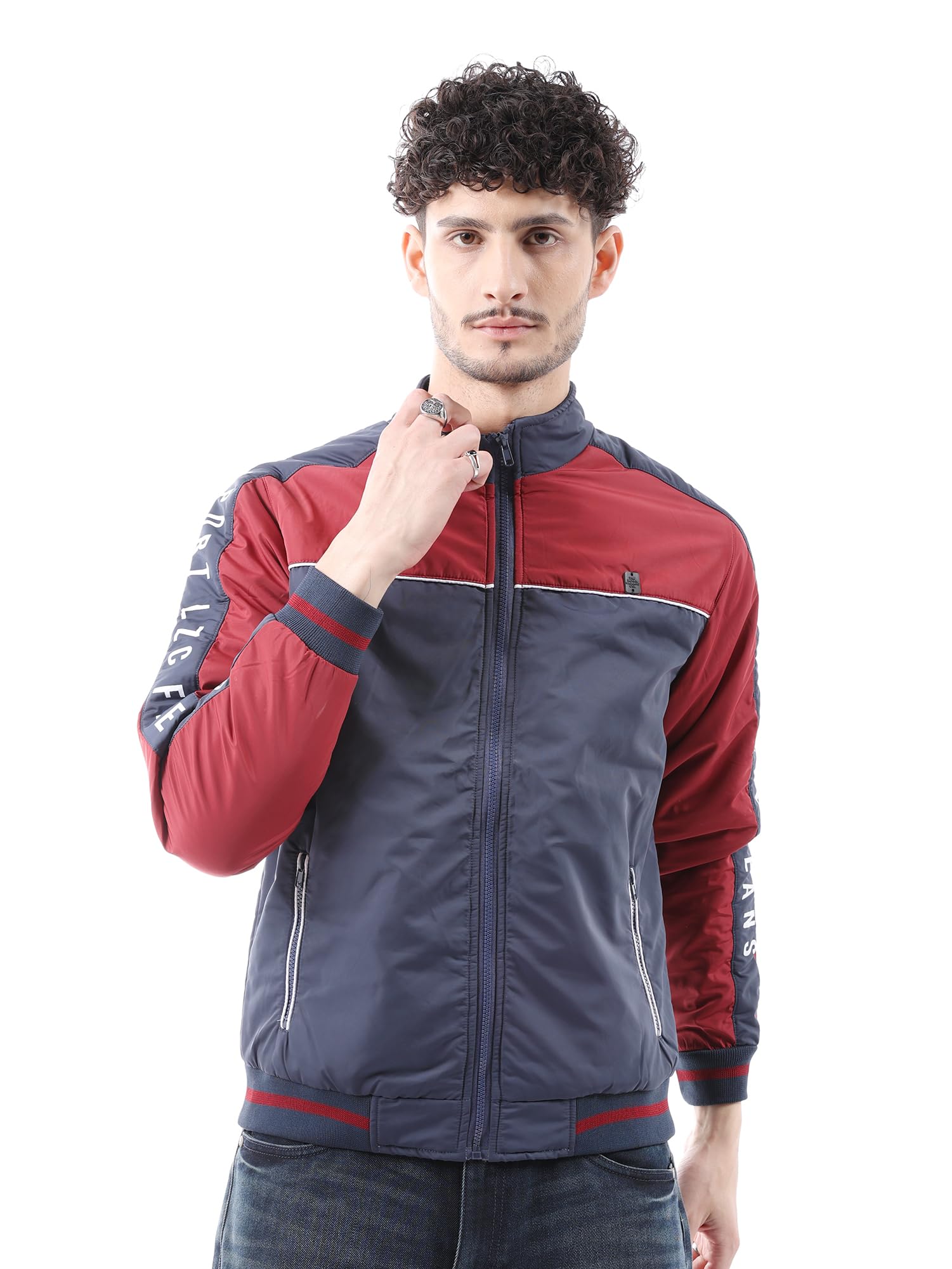 the indian garage co Men Slim Fit Solid Bomber Jackets-picture-35