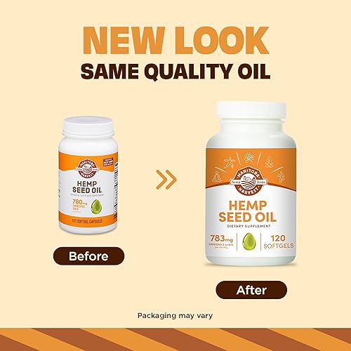Miniatura 2 de Manitoba Harvest Cápsulas blandas de aceite de semilla de cáñamo, 780 mg de Omegas a base de plantas 3 y 6 por porción, 120 unidades
