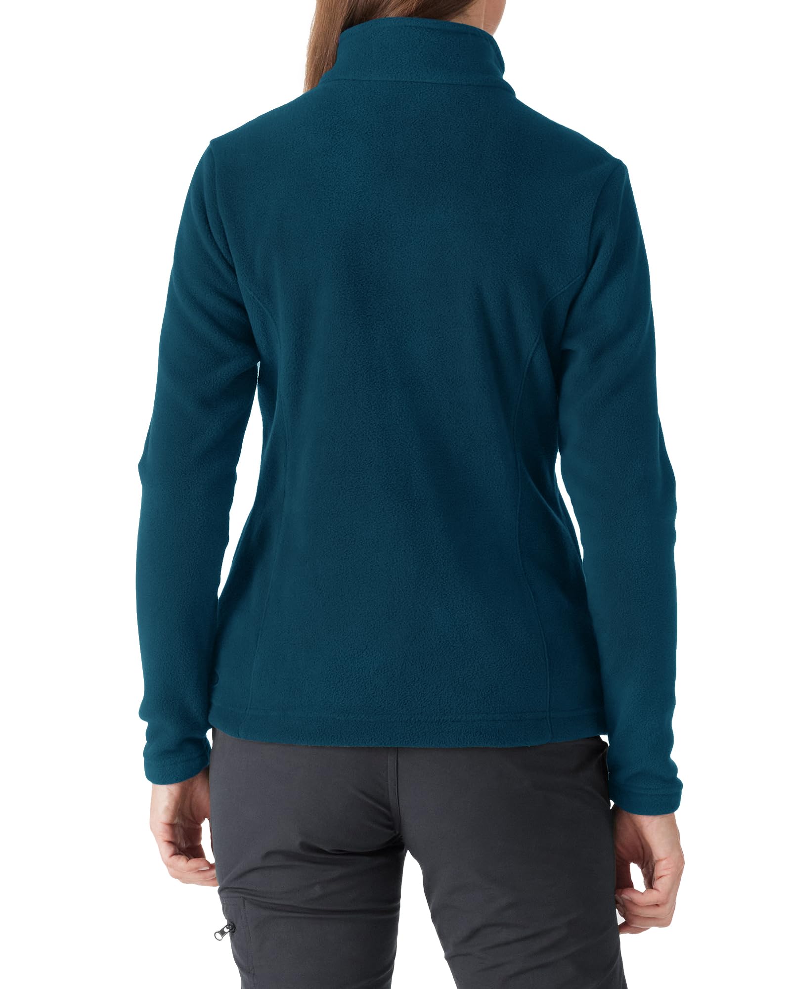 Outdoor Ventures Veste polaire pour femme avec fermeture éclair sur toute la longueur, col montant pour femme - Veste polaire légère - Électricité antistatique