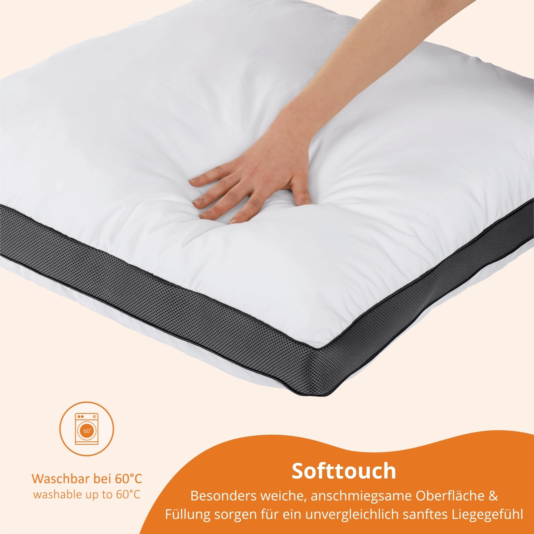 sleepling Lyocell Kopfkissen 80x80 cm, Kissen Ultra weich & extra Soft, Allergiker Schlafkissen 80 x 80, Bettkissen, Pillow, atmungsaktiv, Oeko-Tex, Made in EU, bis 60 Grad waschbar