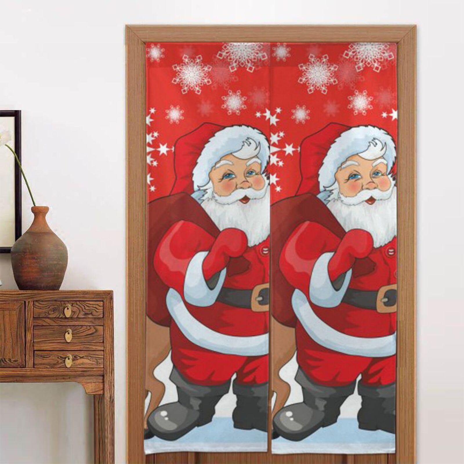 Rideau de porte Noren Père Noël 86x142 cm pour masquer une pièce encombrée