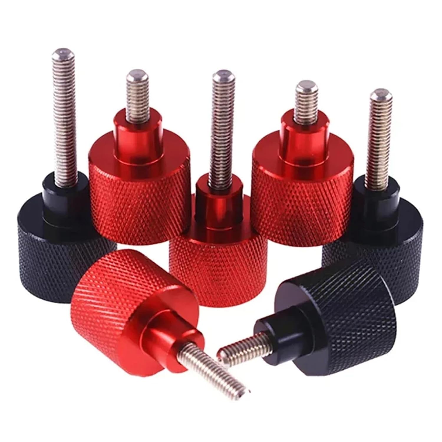 Knurled Thumb Screws UNC 1/4-20 * 6mm~60mm Aluminium Grip Knob + Stainless Steel Thread for PC Camera Tripod(Black,5PCS_1I4-20X15MM)