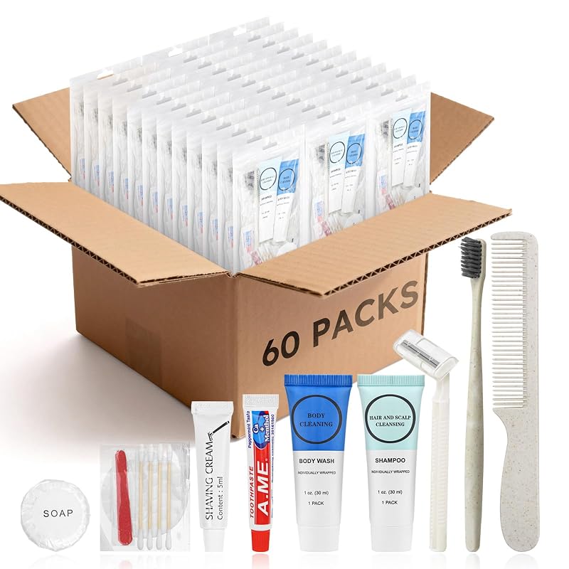 Kit de higiene pessoal para viagem RSQAZQ com 60 conjuntos