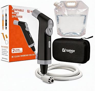 Electric Portable Bidet Sprayer for Toilet, Gentle/Strong Two Modes, Suitable for Men, Women, the Elderly and Children, Convenient USBC Charging, for Outdoor/Home Use Black