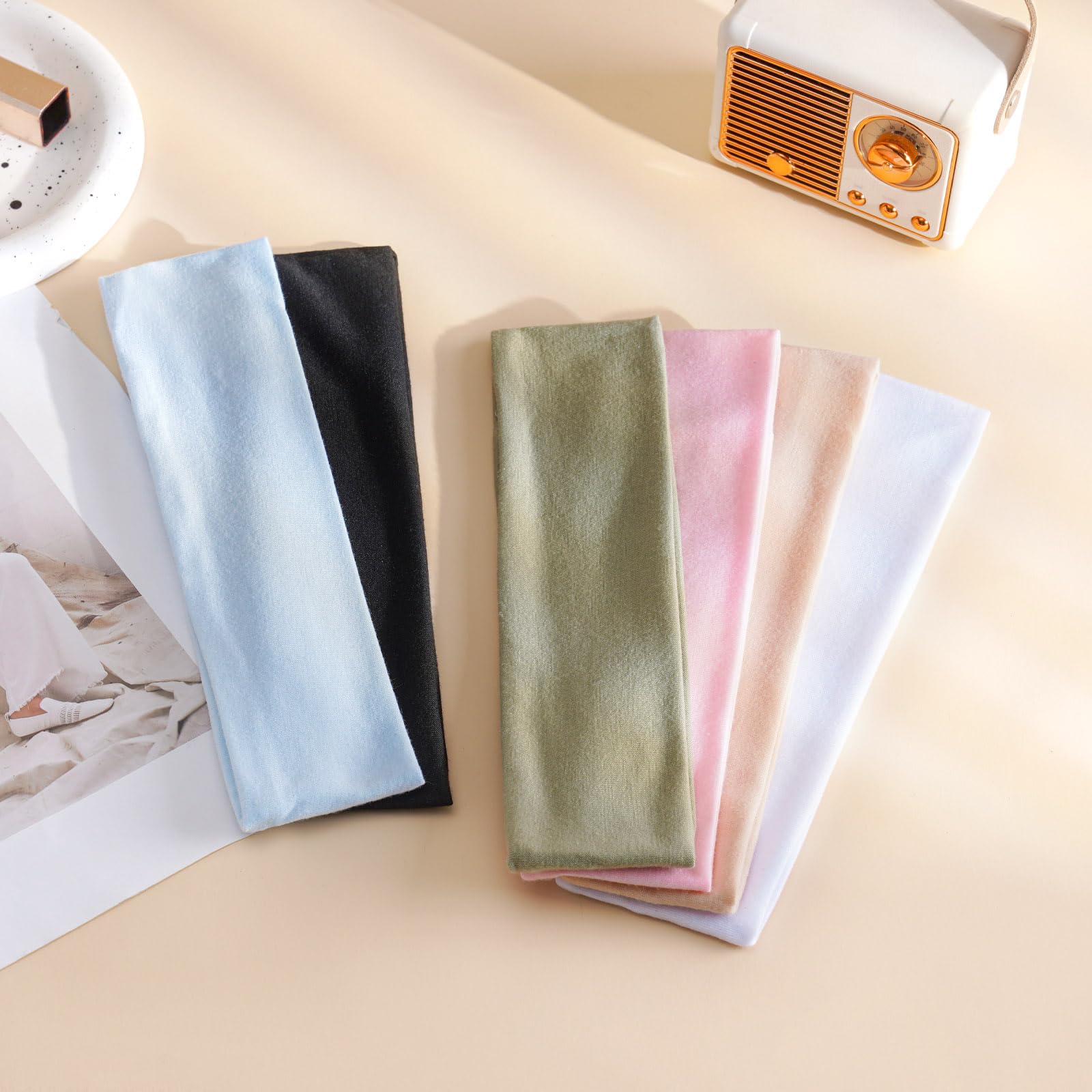 Cinta Pelo Deporte (6 Unidades) - Diadema Niña & Mujer Elástico Transpirable Antideslizante | Turbantes Absorber el Sudor Bandana | Fijación Segura para Yoga, Correr, Deporte | Diseño de Moda