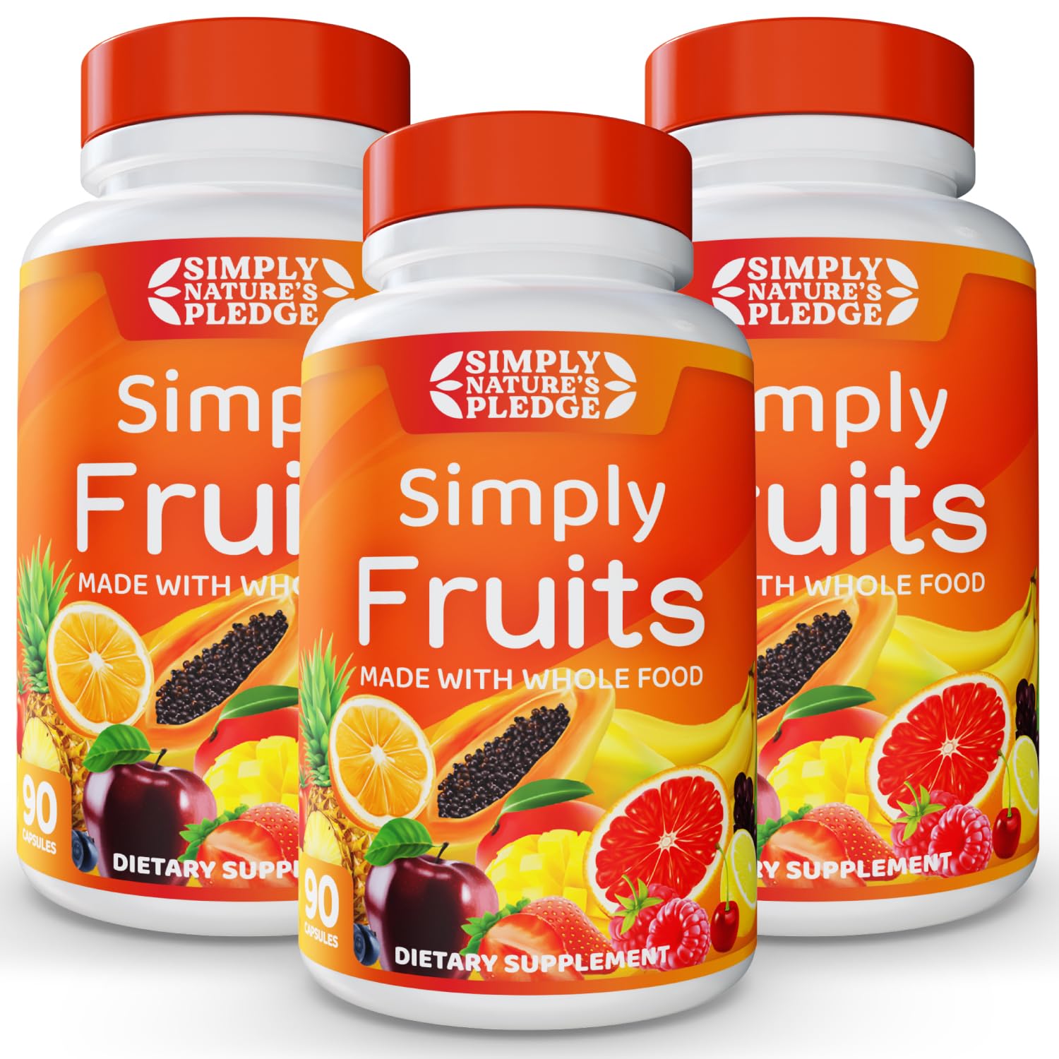 Simply Nature's Pledge Fruits Superfood Supplement (Pack of 3) 90 Count (Pack of 3)