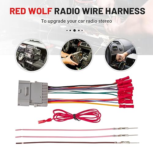 Miniatura 6 de RED WOLF Arnés de cableado estéreo para automóvil para GMC Envoy Sierra 2002-2008, Chevy Silverado Impala con conector a tope de instalación de
