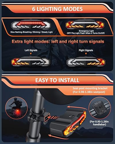 Miniatura 4 de ONVIAN Juego de luces de bicicleta recargables delanteras y traseras para conducción nocturna, faros delanteros y traseros de bicicleta ultra