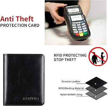 Small Vertical RFID Blocking Wallets for Men ,Bifold Slim Men Wallet Genuine Leather Thin, Compact & Stylish with Clear ID Windows