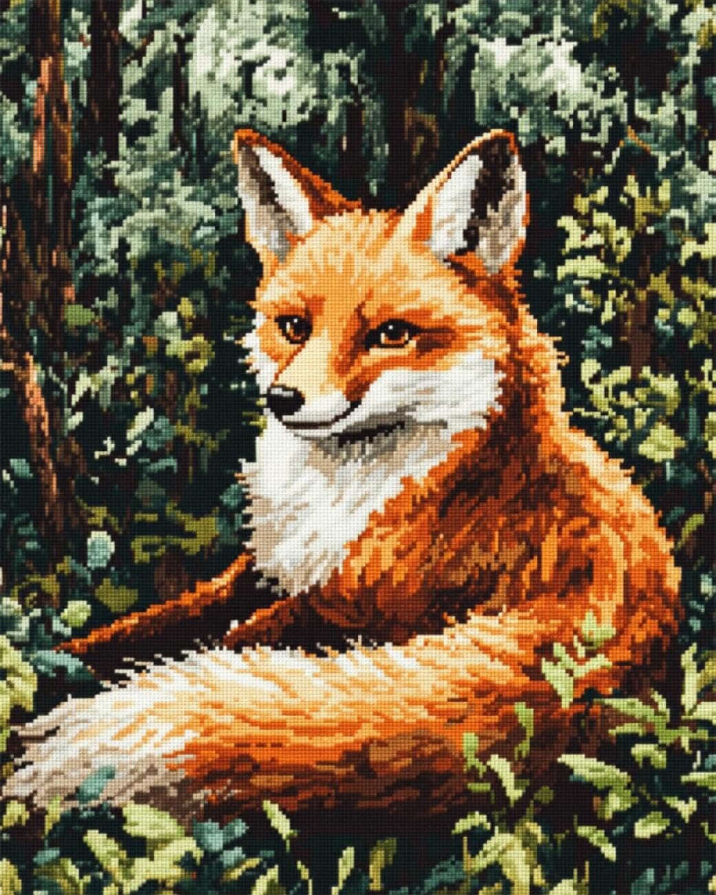 AxiangziK DIY Cross Stitch Kits Forests Fox 11CT 40x50cm