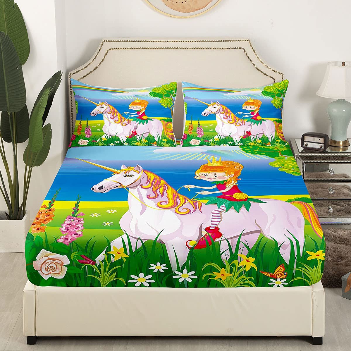 Loussiesd Set Lenzuola King Size Con Ballerina Rosa – 4 Pezzi Microfibra, Lenzuolo Con Angoli 150x200+40 Cm E Federe