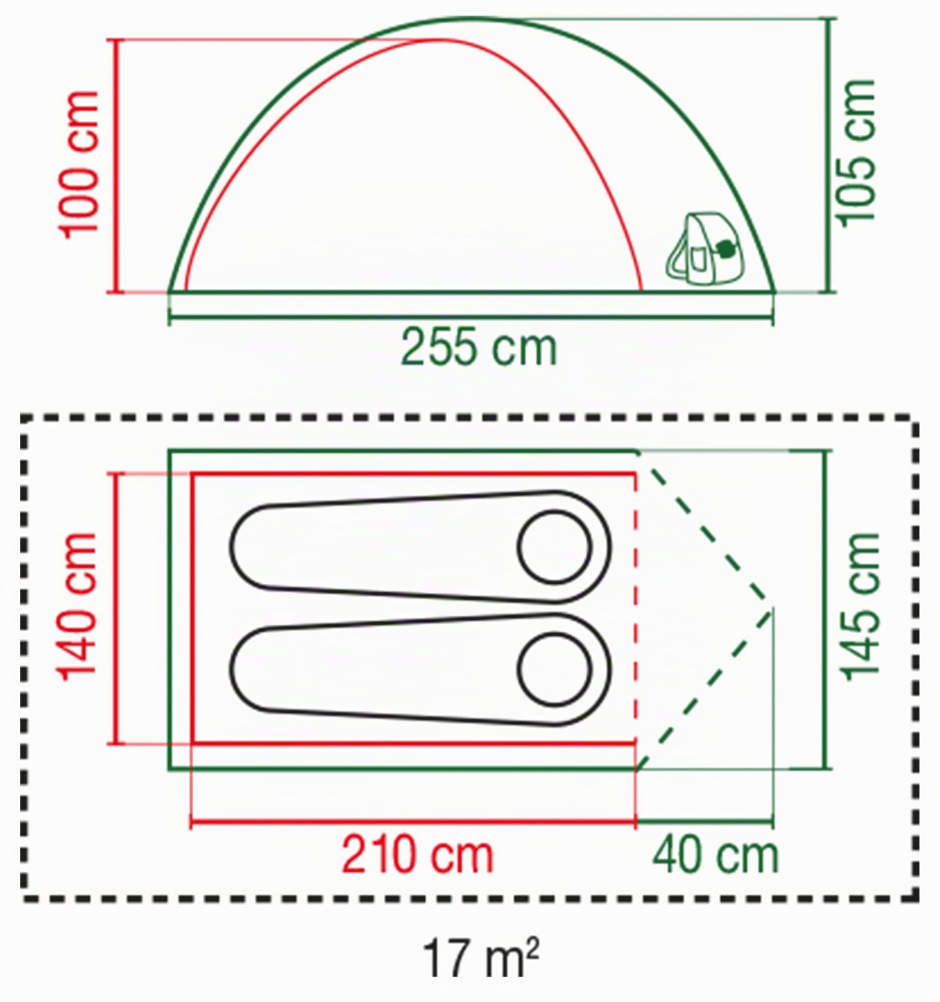 Coleman Tienda de campaña Darwin compacta, también Ideal para Acampar en el jardín, Tienda de campaña Ligera y Senderismo, Impermeable, con Suelo Cosido