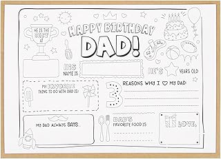 CJ&M Happy Birthday Dad Coloring Page | All About Dad Fill In Template | Father’s Birthday Activity | Dad’s Birthday Card for Kids.Perfect craft gift from kids for Father’s Birthday.