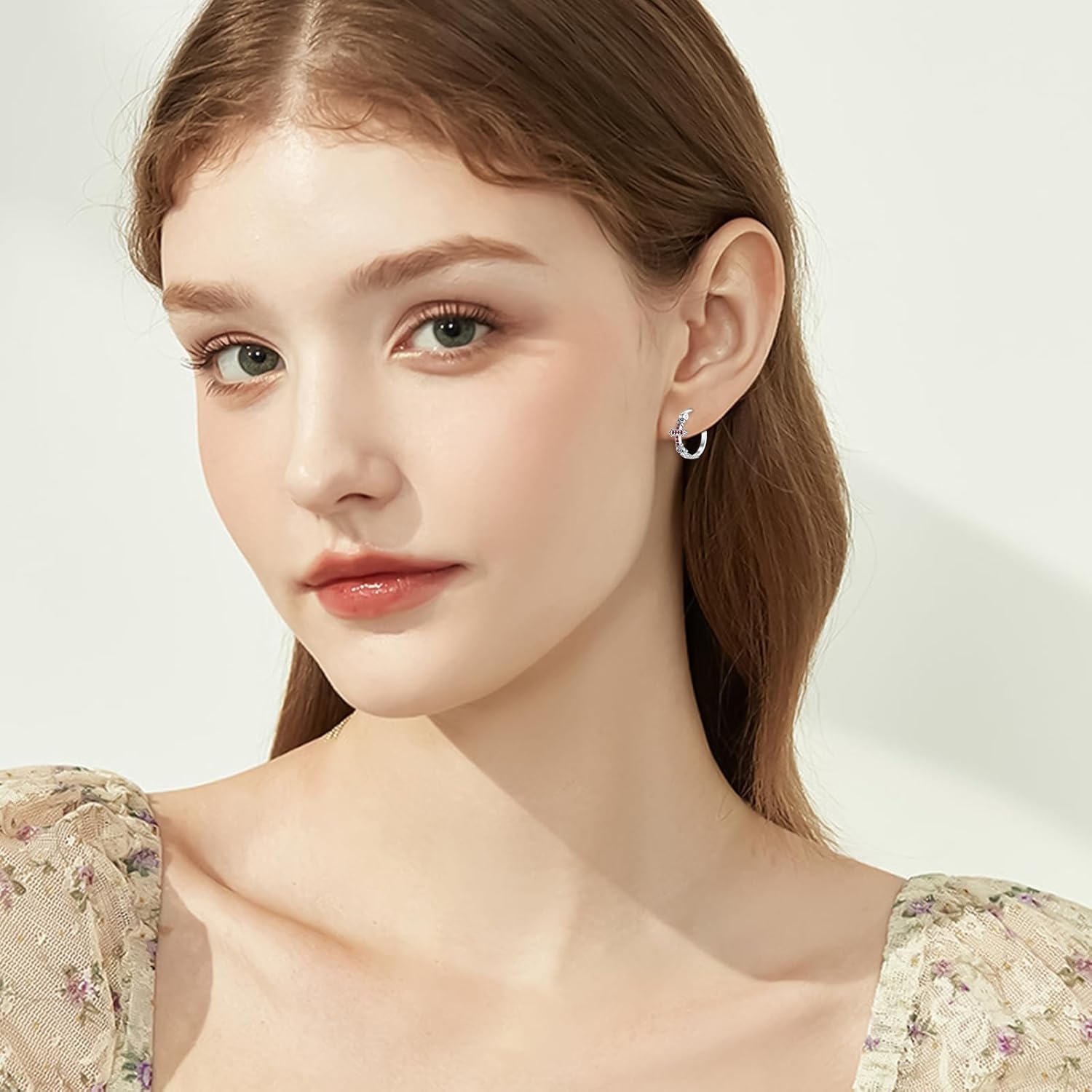 Hoop Cross Earrings for Women 925 Sterling Silver Cross Cubic Zirconia Earrings Huggie Hoop Cross Earrings for Men