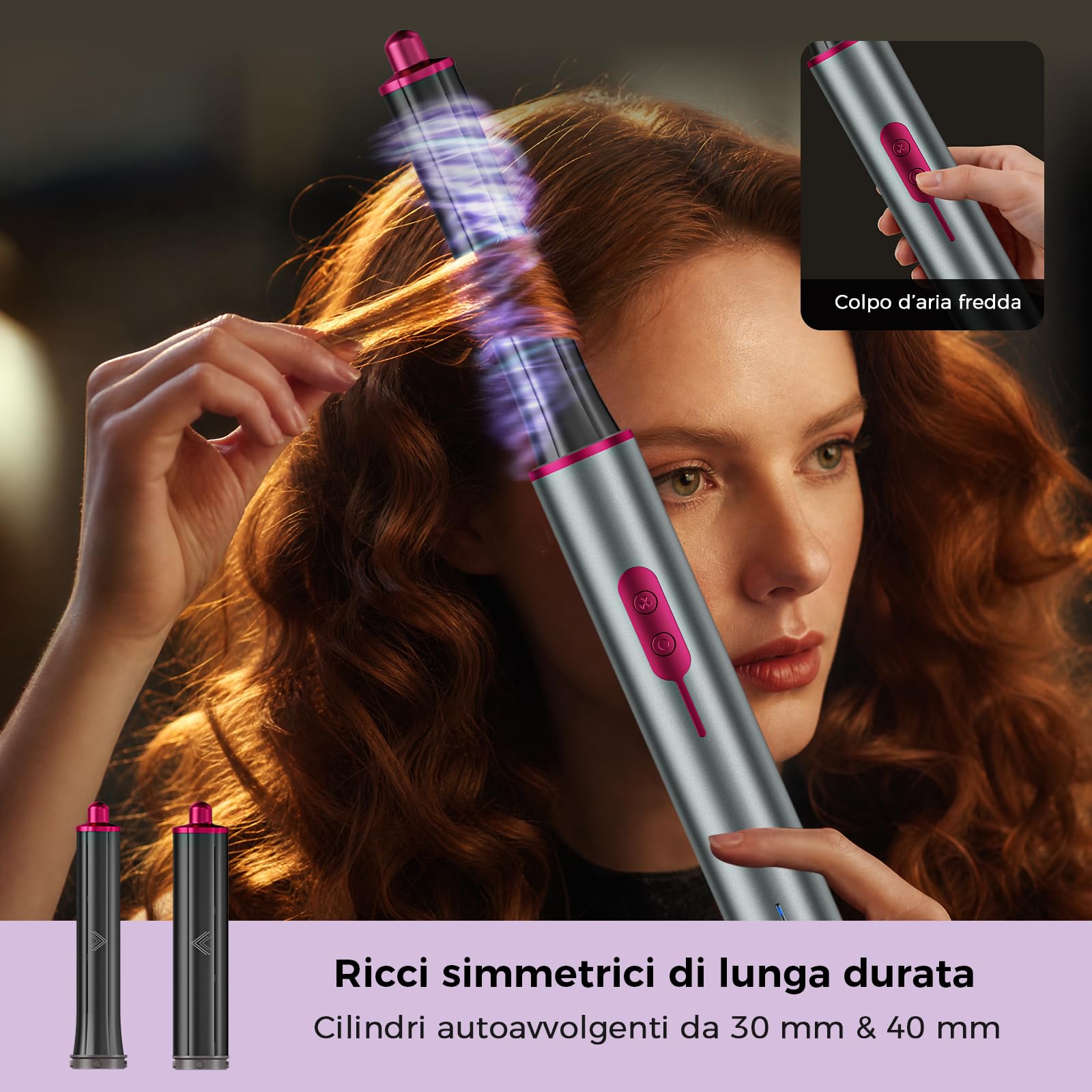 Air Styler 7 in 1, Cweixi Asciugacapelli Ionico, Arricciacapelli Automatico | Asciugatura Rapida, Spazzola Lisciante e Volumizzante, Senza Danni da Calore, Tutti i Capelli, Custodia in Pelle