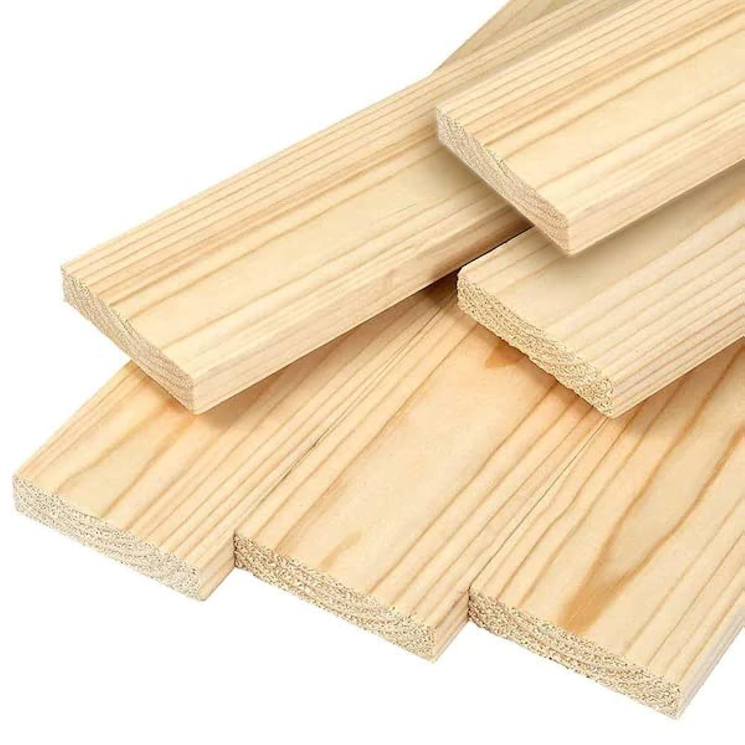 Pine Wood Lumber / 6 Pieces / 91. 44 cm long x 10.16 cm x 1.9 cm/Wooden Plank Board Unfinished Suitable for Construction Projects, DIY, Decoration/Planed Timber for Home Improvement