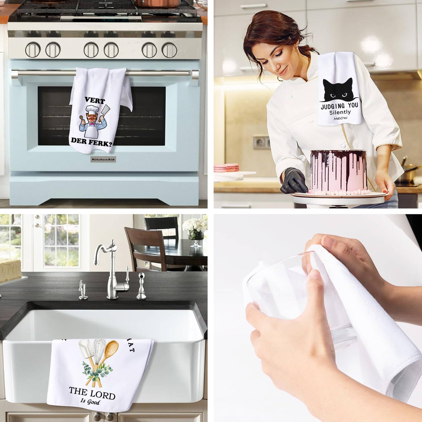 Swedish Chef Kitchen Towels Dish Towel Tea Towel Absorbent Hand Towels Decorative for Bathroom Kitchen Home Decor,Swedish Chef Love Gifts Ideal Housewarming Gift for Women,Men,Hostesses,Friends