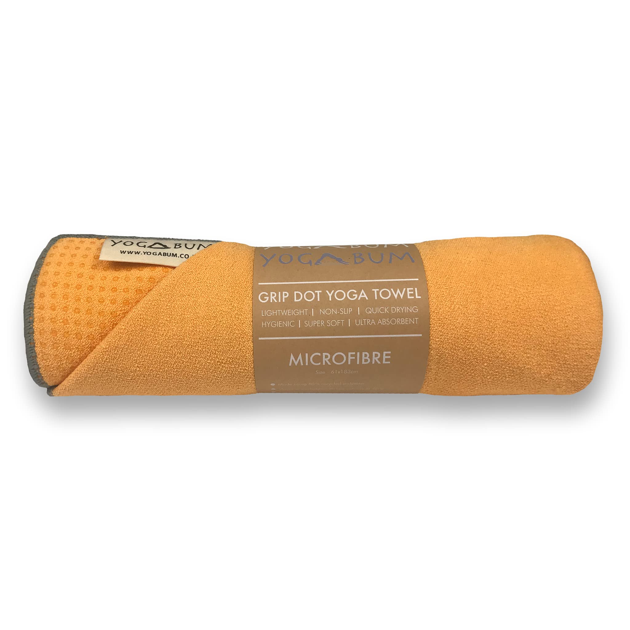 Yogabum Grip Dot Yoga Mat Towels, Pumpkin Orange, 61x183cm - Image 4