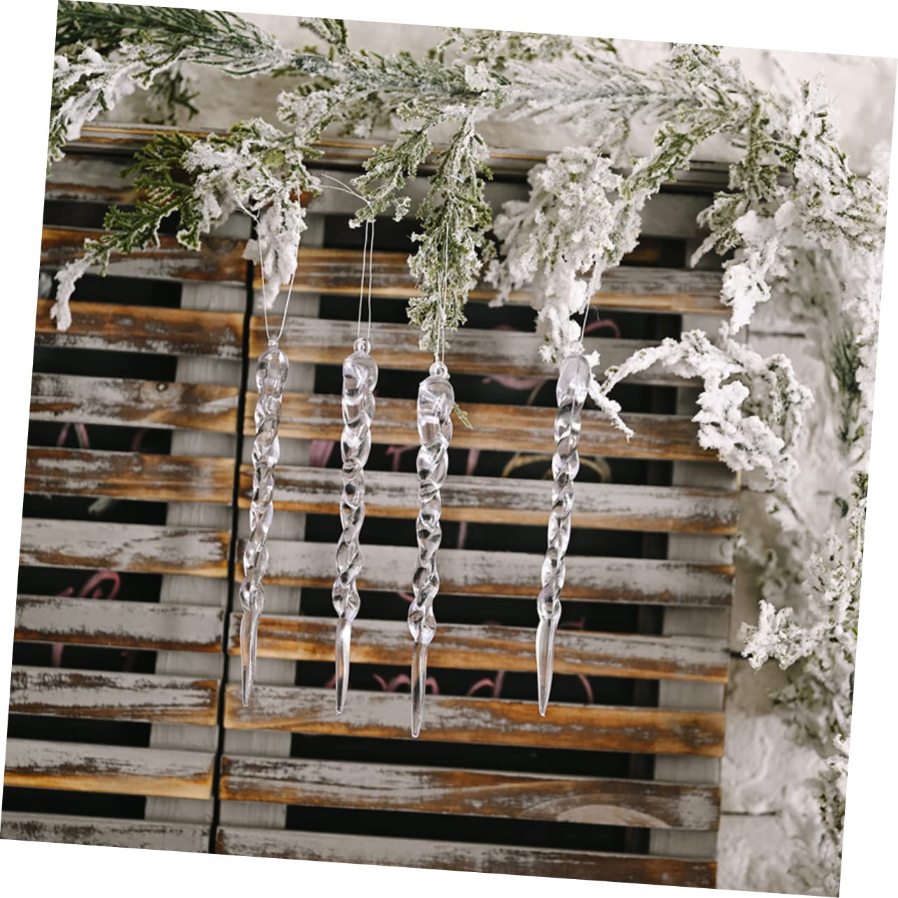 4 Sets Schöne Christbaumschmuck Realistische Schneeflocke Hängend Verdreht Für Hochzeit Geburtstag Party 48 Stück * 4