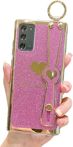 LeLeYun Funda para Samsung Galaxy Note 20 con bonito patrón chapado brillante de 6.7 pulgadas, 5G, a prueba de golpes, funda de silicona protectora