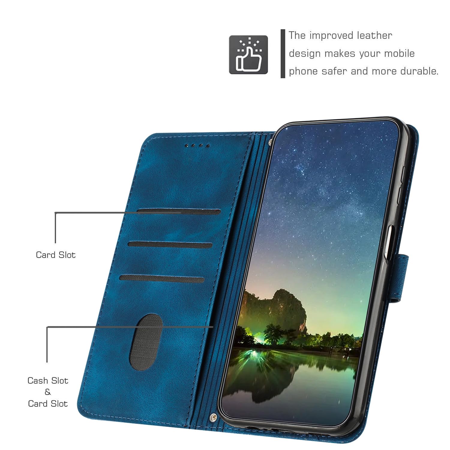 Étui Portefeuille à Rabat en Cuir de Luxe pour iPhone 7 (pour iPhone 7/Noir (YX-Sanjiao))