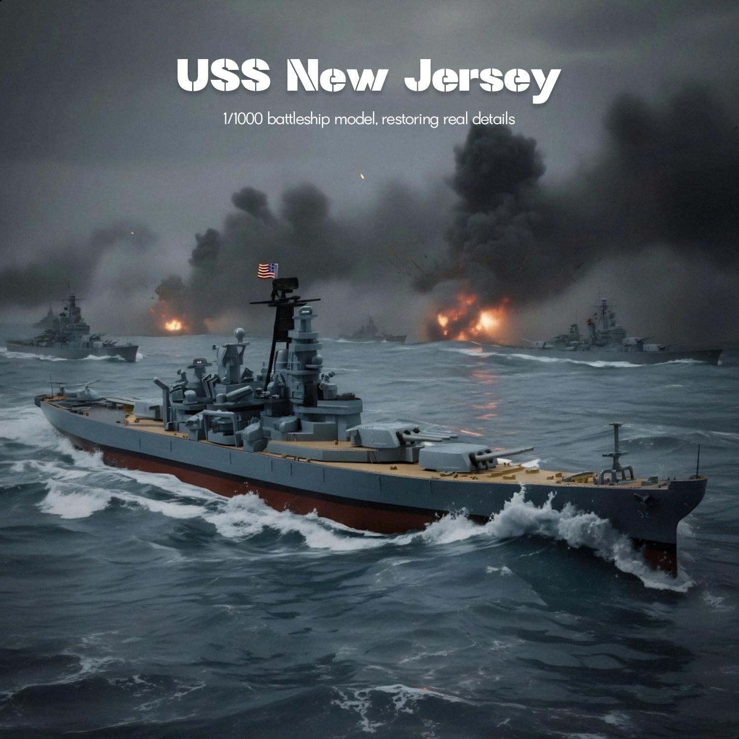 Amazon.co.jp: NUOTIE 1/1000 戦艦モデル USS ニュージャージー 高精度