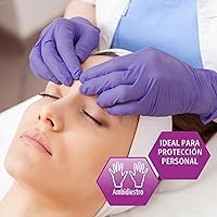 Vista 3 de MedPride Guantes de examen médico de nitrilo sin polvo, azul iris, tamaño mediano, caja de 100