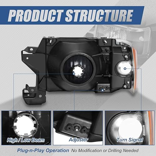 Miniatura 3 de Modelo HL-OH-F1509-VR, carcasa negra reflector ámbar