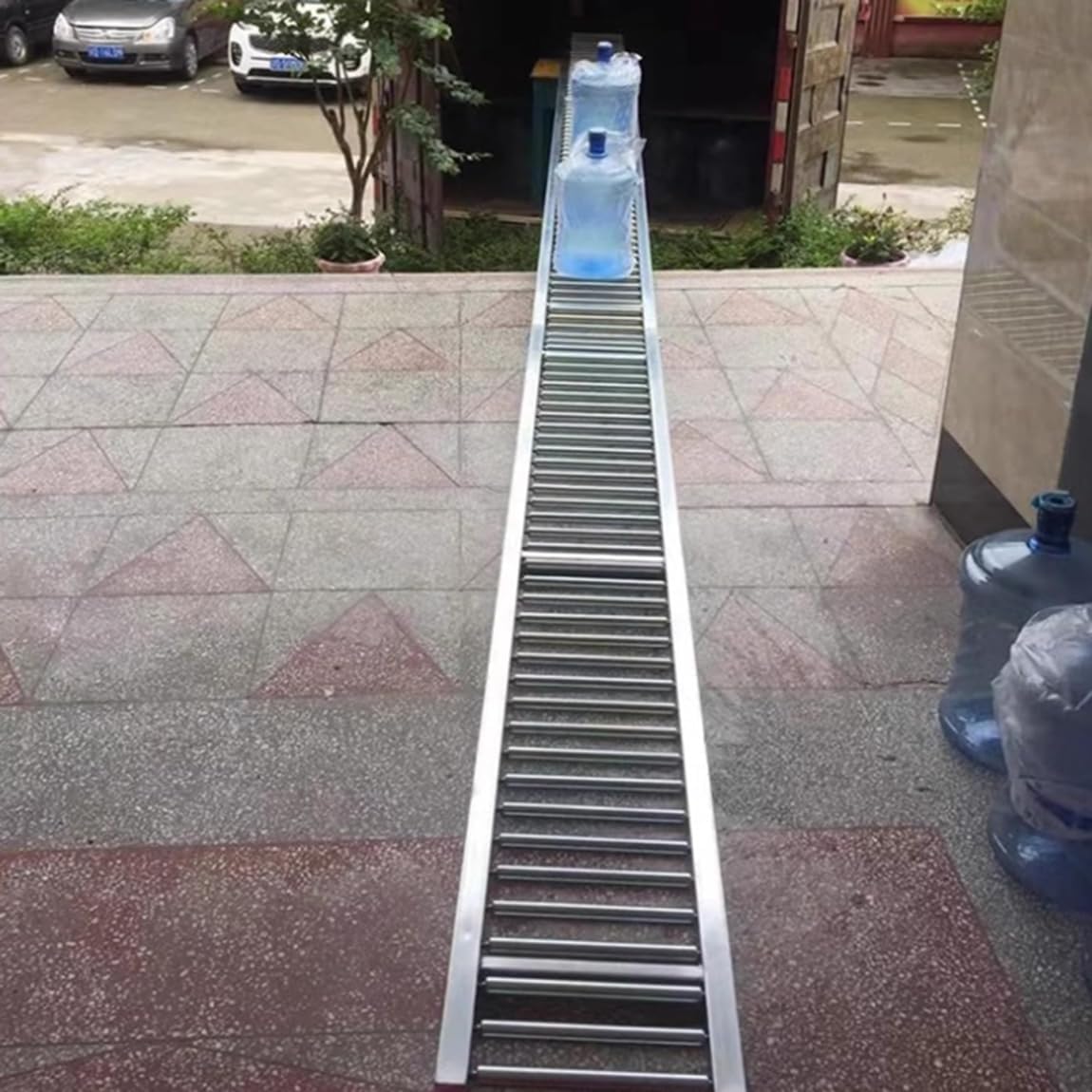Collocatable Conveyor Roller for Werehouse Unload, Foldable Unpowered Gravit-y Conveyor Belt Table, with ABS Plastic Roller Unloading Pulley Factory,Silver-(w) 40cm-100cm