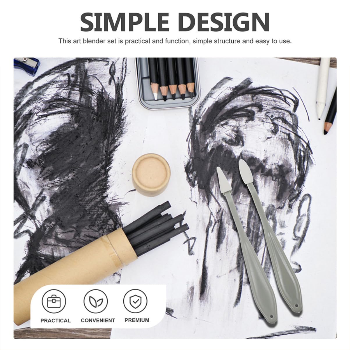 Tofficu 10ensembles Set De Outils De Dessin Éponge pour Artistes Stylo De Rembourrage Et Gomme De Dessin pour Esquisses Remplacement des Têtes De Sponge De Précision Outil De Mélange
