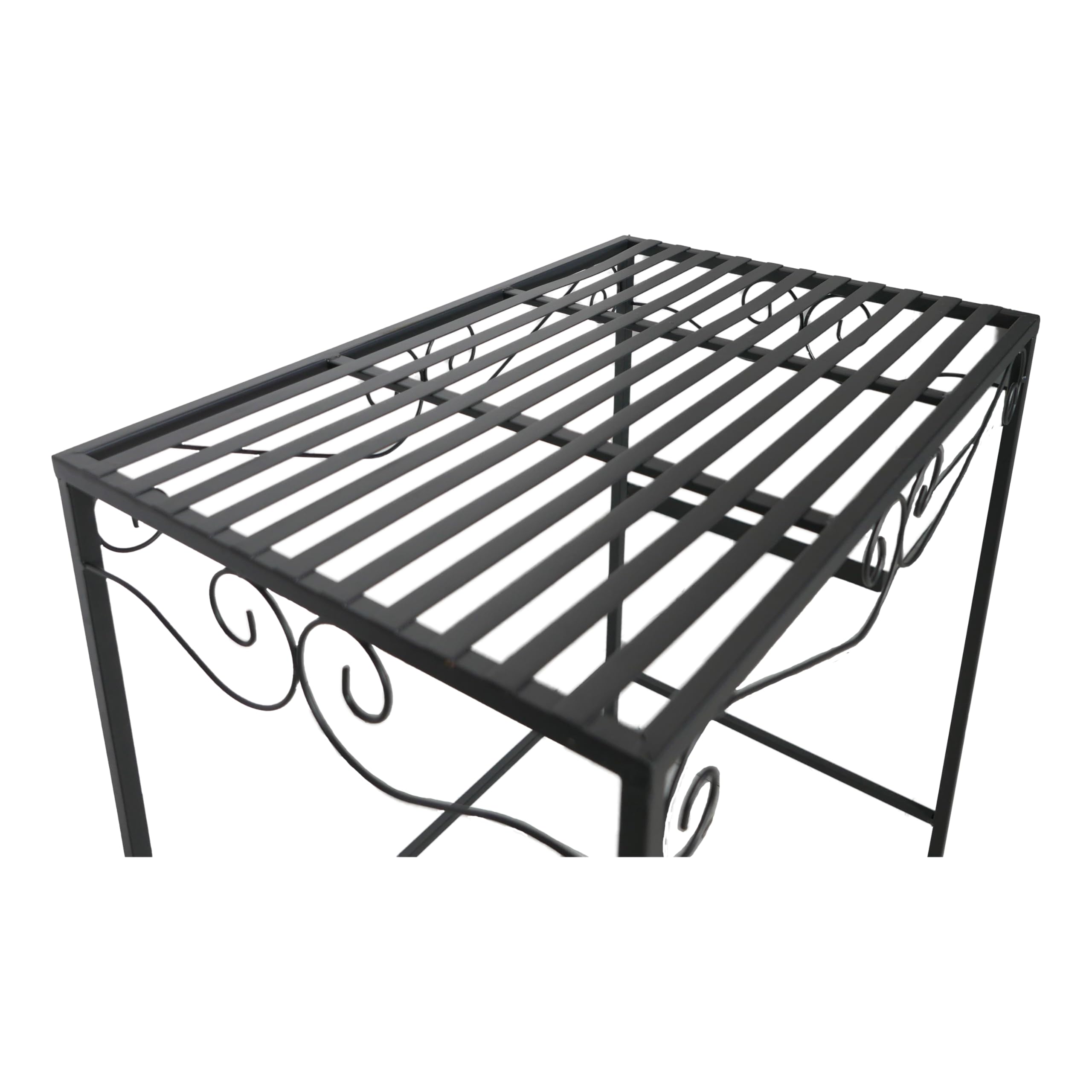 Blumenhocker Pflanzen Ständer Beistelltisch Metall schwarz rechteckig (52 x 52 x 32 cm)