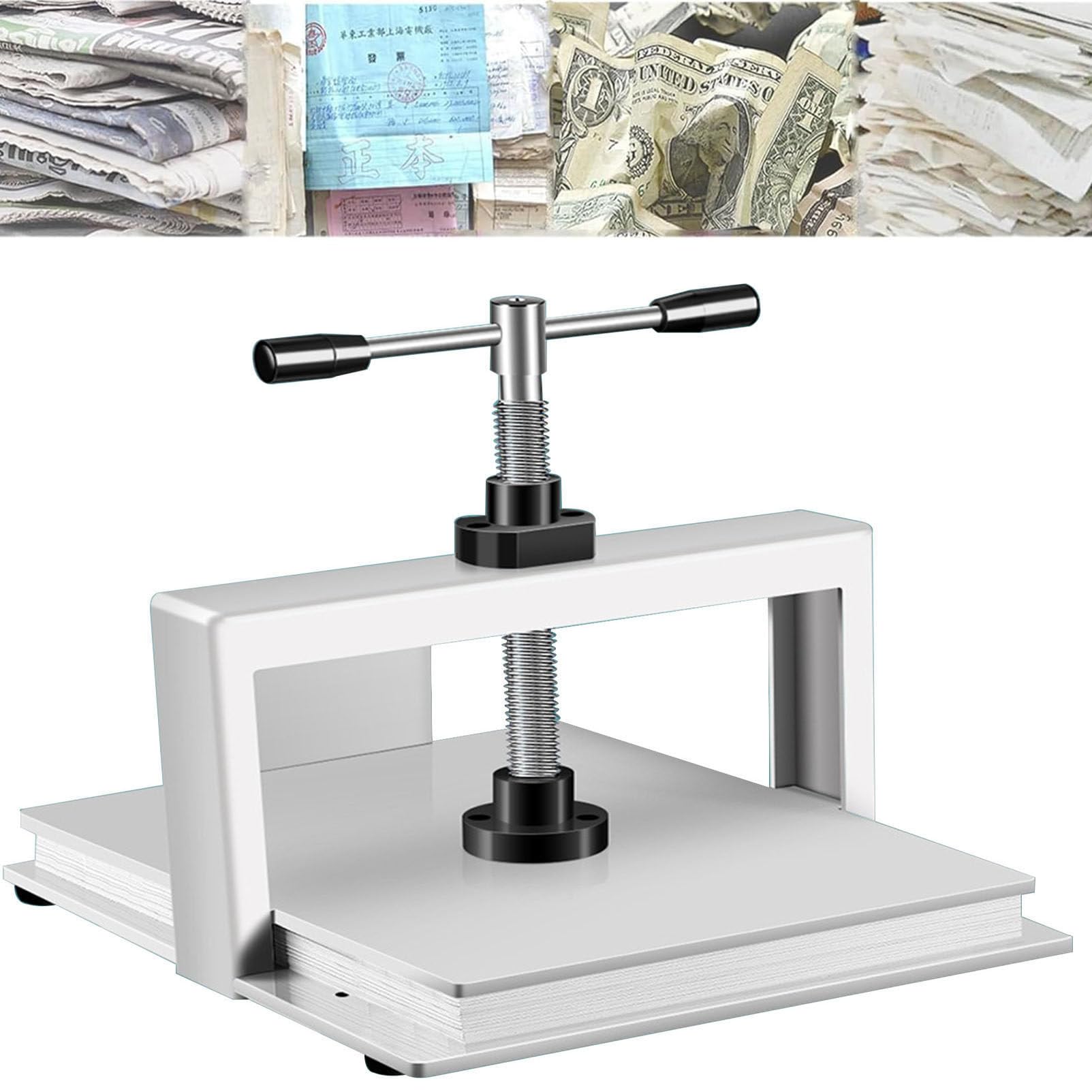 Macchina da stampa manuale per carta per appiattire documenti, francobolli e valuta - Compatta ed efficiente per ordini rapidi