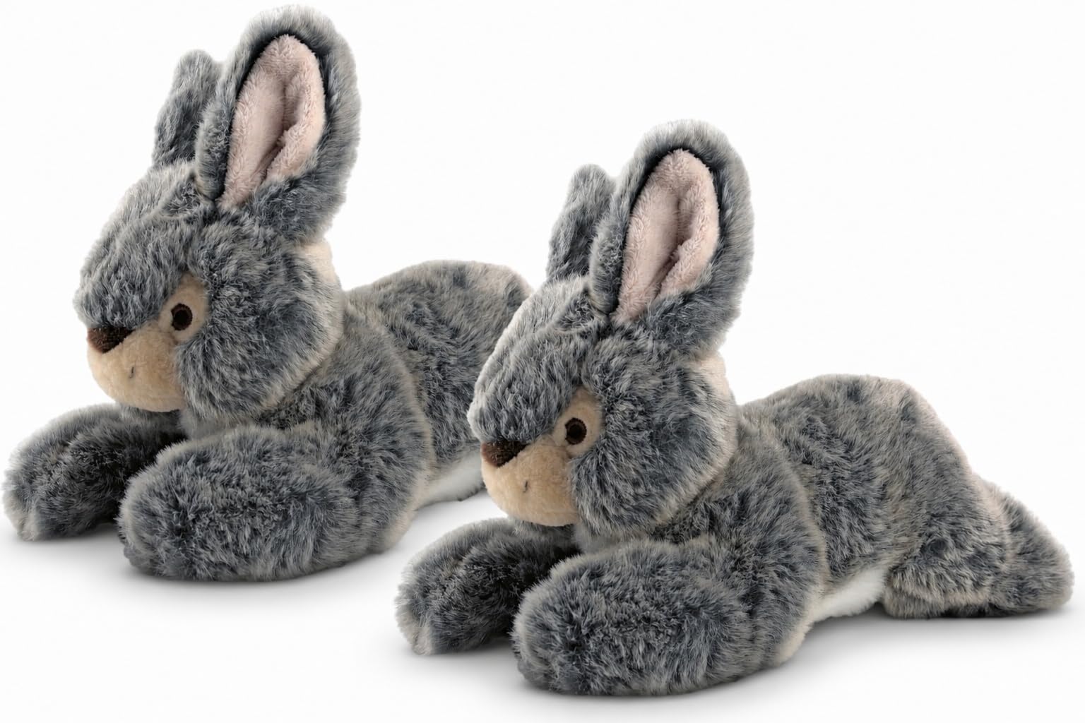 Fluff & Tuff Walter Wabbit Hundespielzeug aus Plüsch, 2 Stück, 30,5 cm, langlebig, gefülltes Kaninchen-Hundespielzeug mit Quietscher, doppelt genäht und ungiftig, weicher und dennoch robuster Plüsch