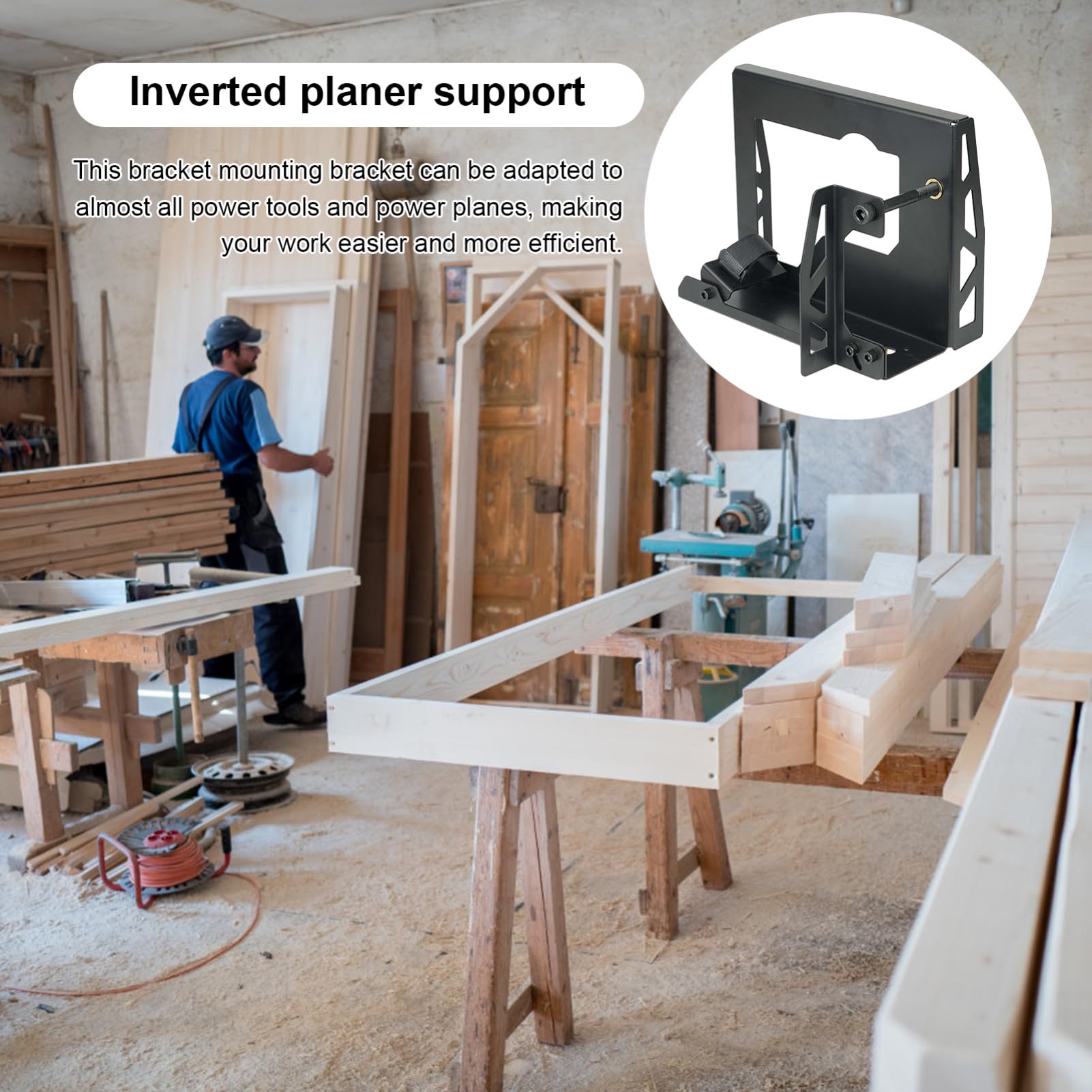 Supporto Piallatrici Elettriche Utensile Portatile con Regolazione Angolo e | Supporto Pialla Acciaio Lega Per Lavorazione Legno Costruzione Ristrutturazione Casa Installazione Porte E