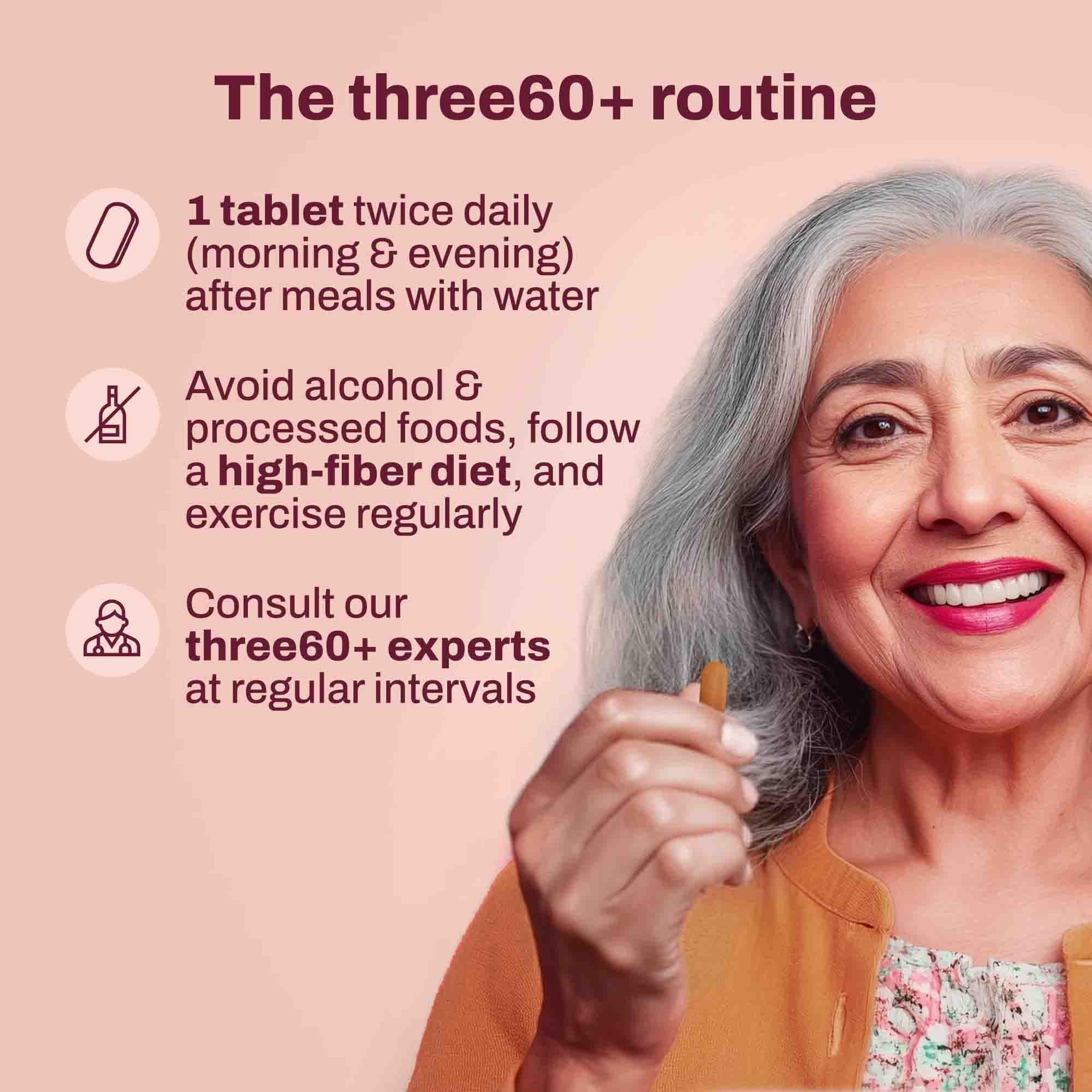 three60+ Advanced Liver Support Tablets | Daily Liver Detox & Fatty Liver Care | Clinically Proven Formula with Bhumiamalaki, Kalmegh & Kasani | Supports Liver Health & Alcohol Detox | 60 Tablet (Pack of 1) 4