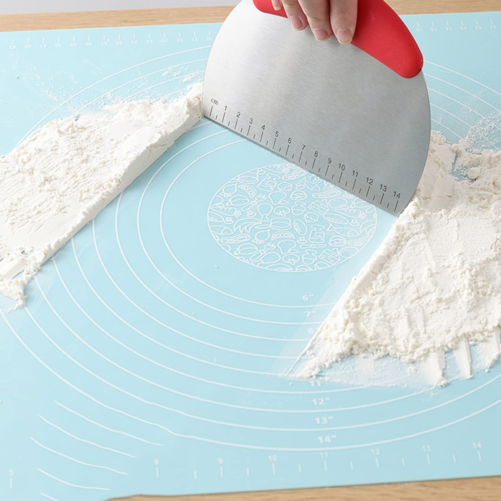 Tappetino da pasticceria in silicone, tappetino da banco antirughe, tappetino da forno for pasta con misure, tappetino antiscivolo, tappetino for fondente in crosta di torta, riutilizzabile ( Size : 7