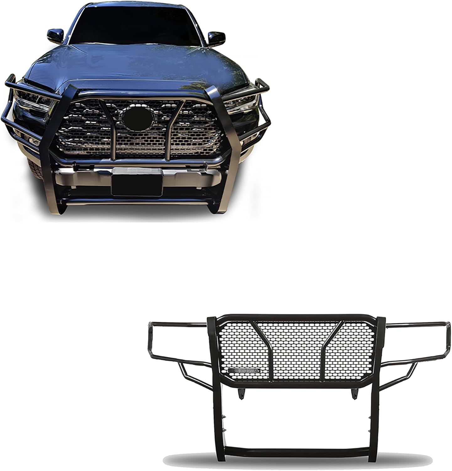 BLACK HORSE RU-TOTA16-B Black Rugged Grille Guard Compatible with 2016-2022 Toyota Tacoma (Incl. 2018-22 Tacoma with Toyota Safety Sense P)