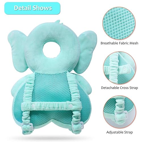 Miniatura 4 de Protector de cabeza de bebé y rodilleras para gatear, almohadilla de seguridad para la cabeza de los niños pequeños, mochila ajustable, protección