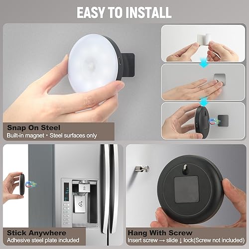 Miniatura 4 de Paquete de 2 luces LED nocturnas con sensor de movimiento, sensor de movimiento del atardecer al amanecer para dormitorio, baño, inodoro, escaleras,