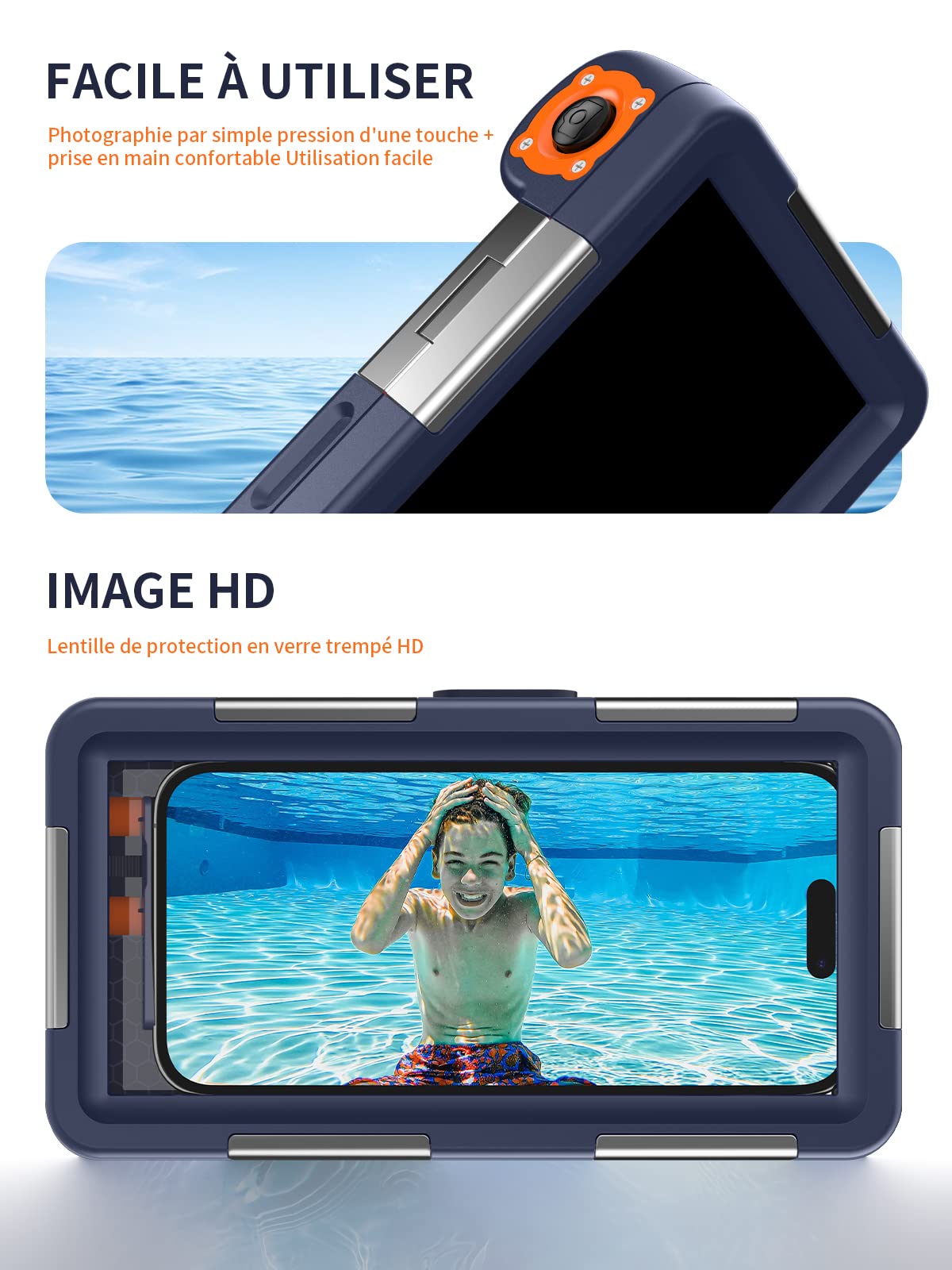 Lanhiem Pochette Étanche 15M [Universelle] Coque Téléphone Protection IPX8 Plongée Étui pour iPhone Samsung Galaxy Huawei XiaoMi RedMi Oppo Vivo et Smartphone 4.7-6.8'' sous Marine Housse