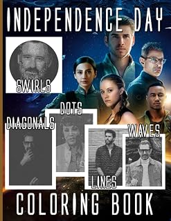 Independence Dots Lines Waves Swirls Diagonals Coloring Book: Activity Lover Gifts The Day Colouring An Adult Books Designs