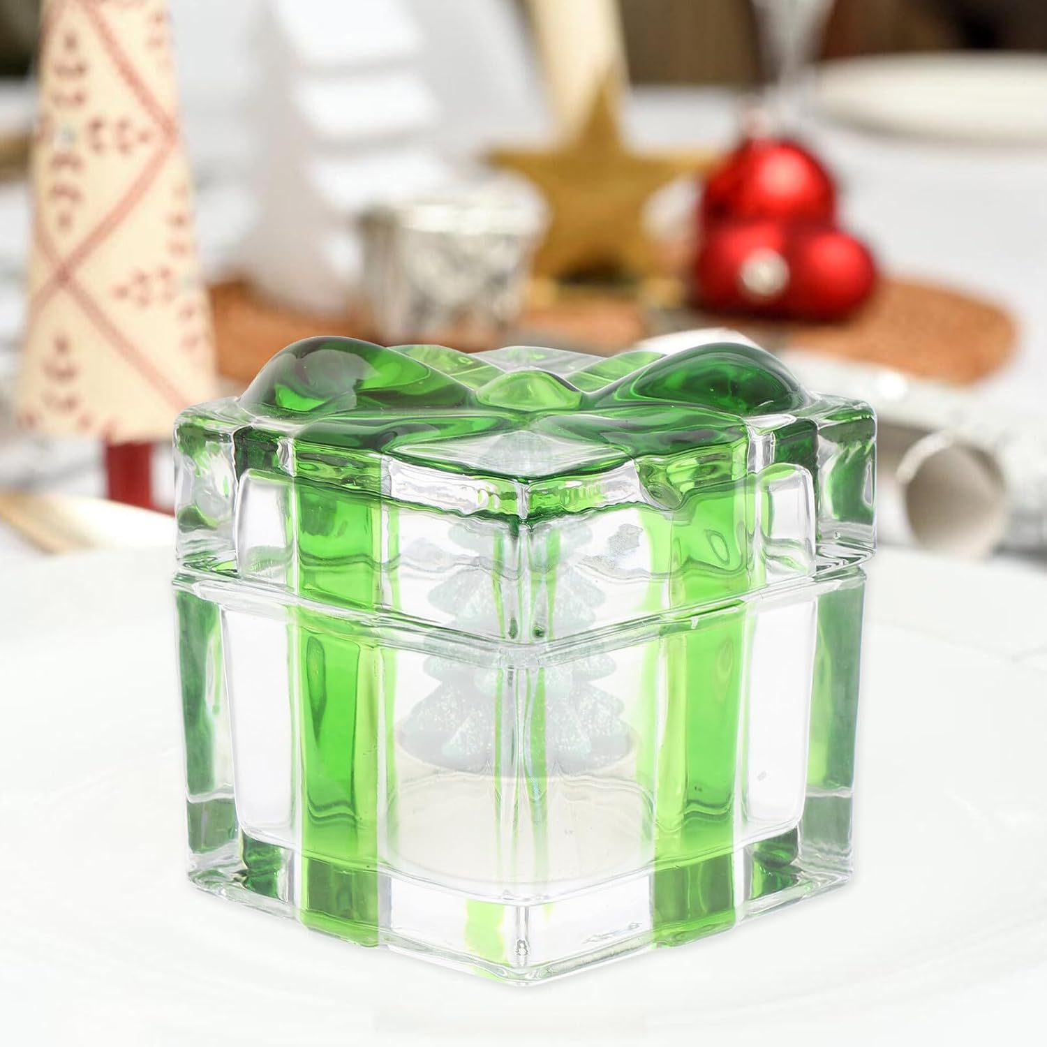 UPKOCH Crystal Dried Fruit Jar Candy Container Elegant Bow Sealed Storage for Snacks Tea and Dried Fruits Decorative Kitchen Supplies for Parties and