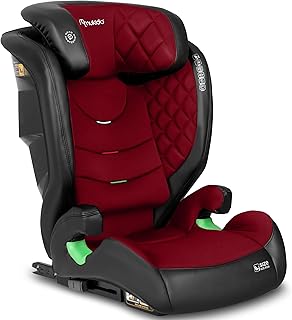 Nukido Kindersitz Kinderautositz 15 Bis 36 kg Autositz Für Kinder 4 Bis 12 Jahren ISOFIX Kopfstützenverstellung Neigungsverstellung Louis (Rot)