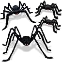 4 Pcs Halloween Spiders Decorations, Spiders Halloween Decor Indoor Outdoor