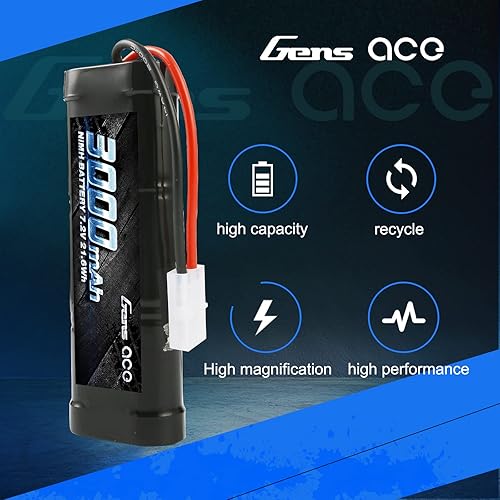 Miniatura 4 de Gens Ace Batería NiMH 3000mAh 72V con conector Tamiya para RC Cars Camión Avión Helicóptero y barco