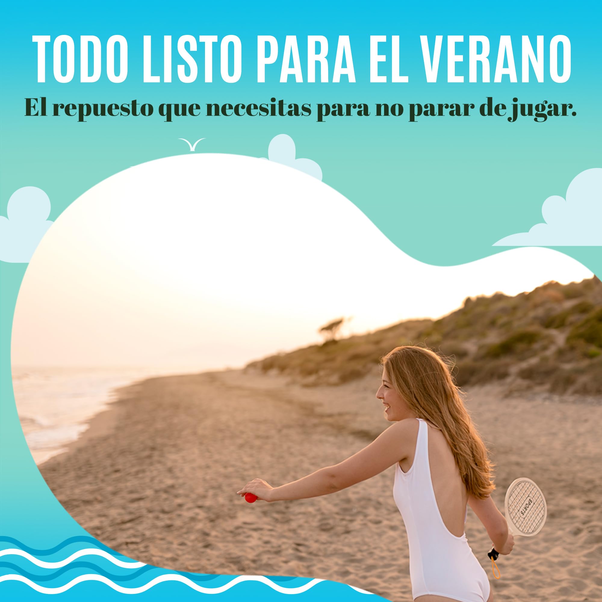 Genérico 10 Pelotas de Repuesto para Palas Playa | Resistentes, Ligeras y Alta Visibilidad | Accesorios para Raquetas | Juegos Playa y Juguetes Verano