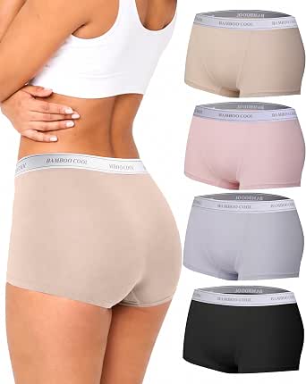 Bamboo Cool Women's Boyshorts Cooling Underwear Boxer Briefs 4 Pack