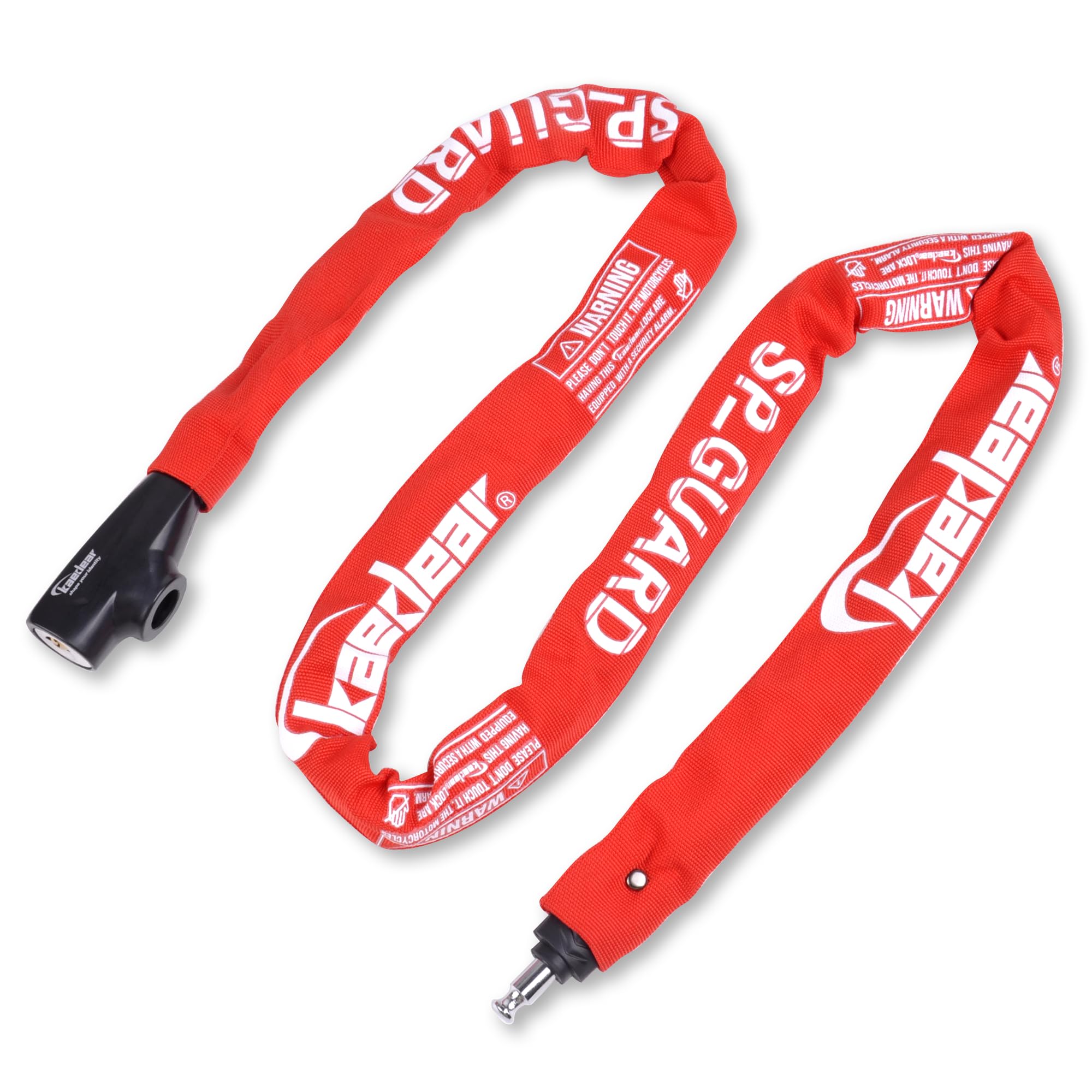 Kaedear(カエディア) バイク ロック チェーンロック 鍵 チェーン パッドロック 長さ2500mm スクエアチェーン 9mm 高耐久  SPキーシリンダー 盗難防止 キー 紛失 複製サービス SP-GUARD KDR-LK2S-2500 (2500mm KAEDEAR(カエディア)  バイクロック チェーンロック 鍵 防犯 ...