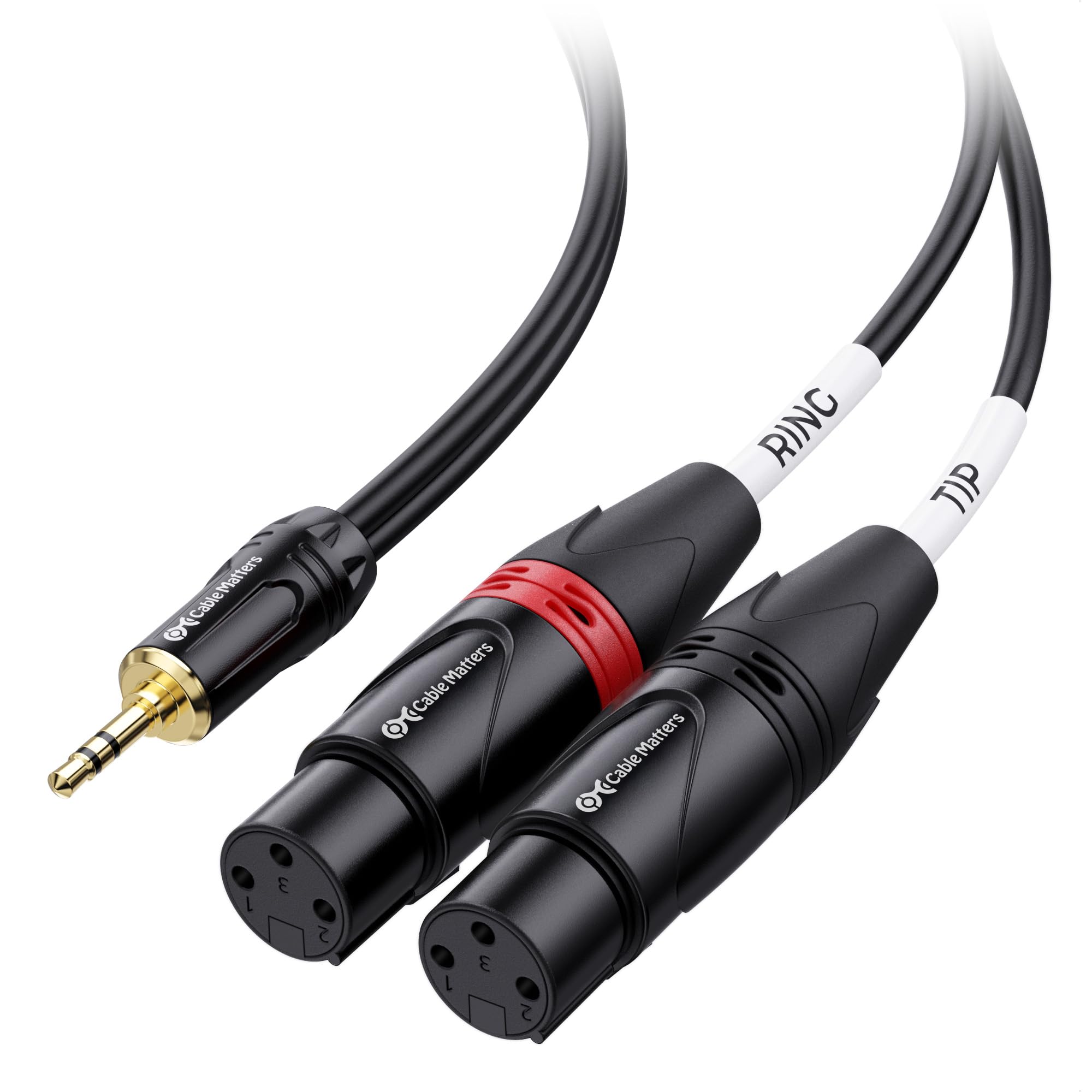 Amazon.com: Cable Matters 3.5mm TRS to 2 XLR Cable, Male to Female