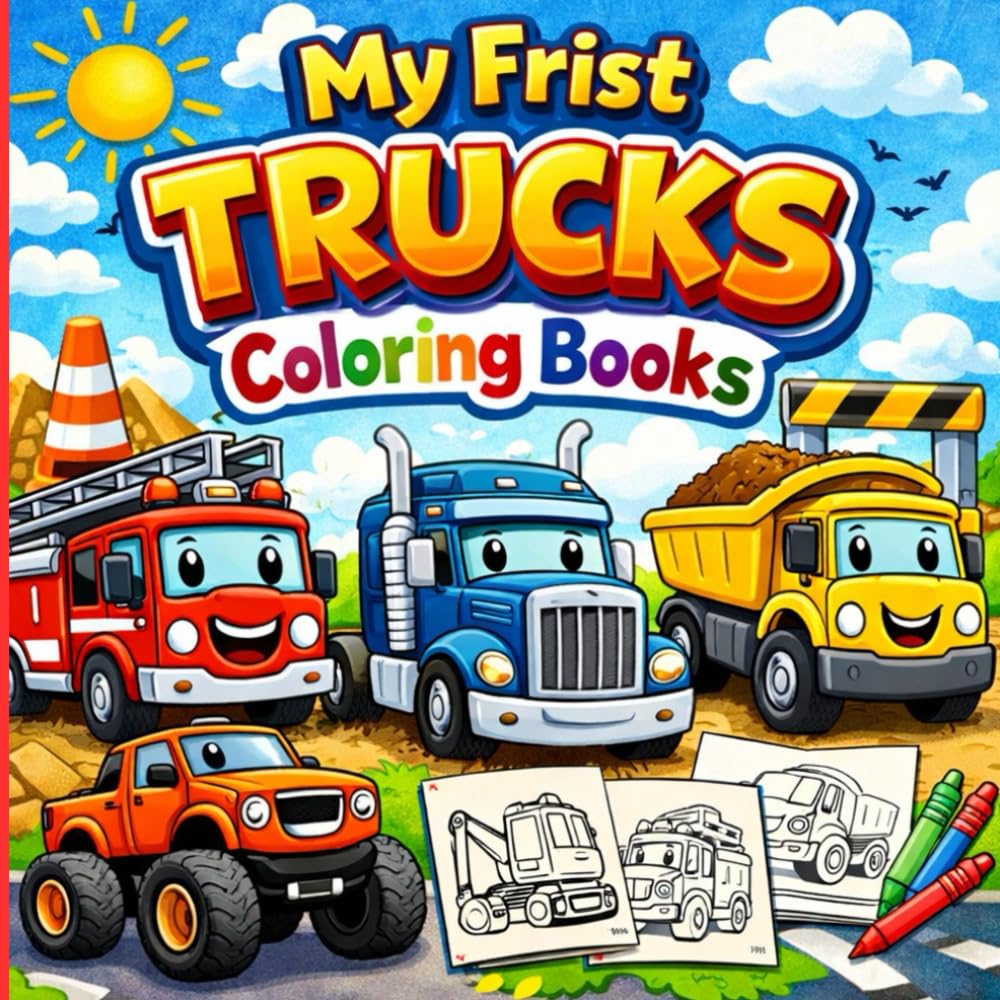 My First Trucks Coloring Book